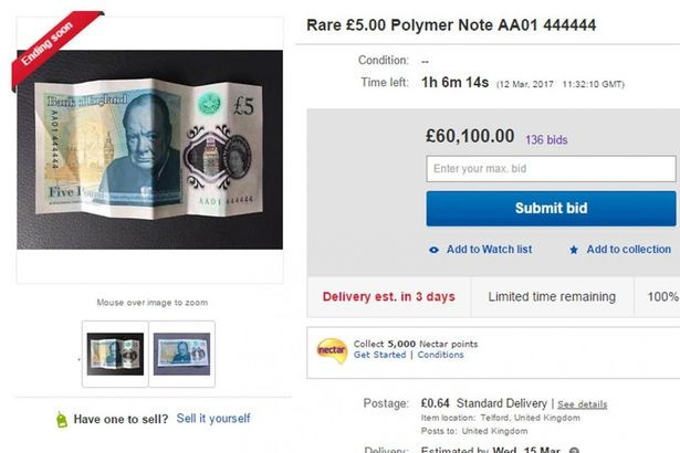 Un barbat a reusit sa vanda o bancnota rara pe eBay cu peste 70.000 de dolari