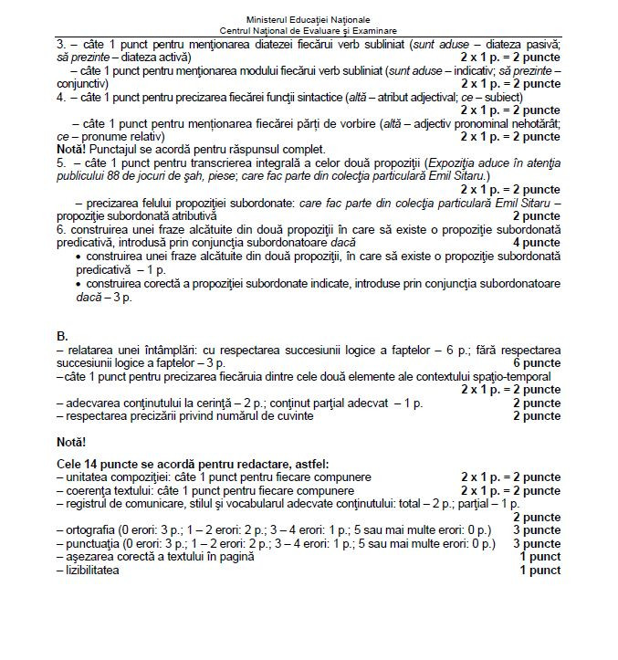 Barem Evaluare Nationala