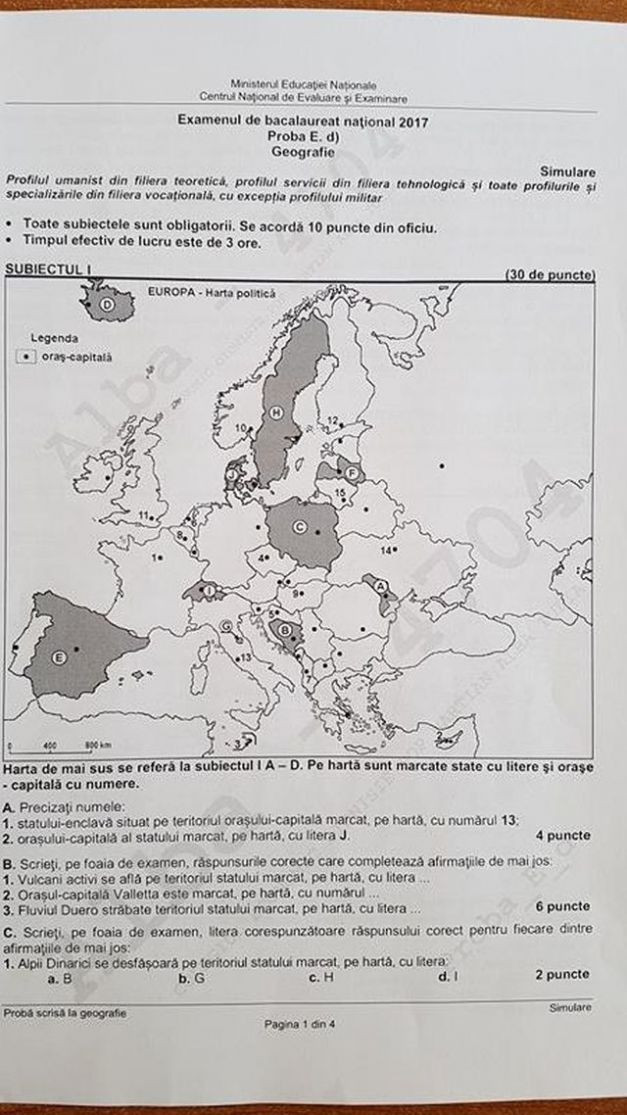 subiecte Geografie