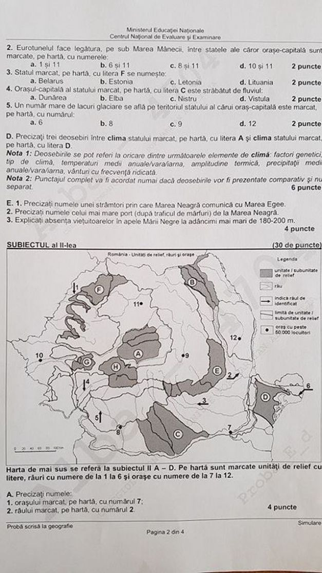 subiecte Geografie