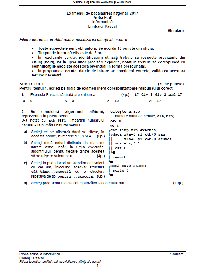 subiecte informatica