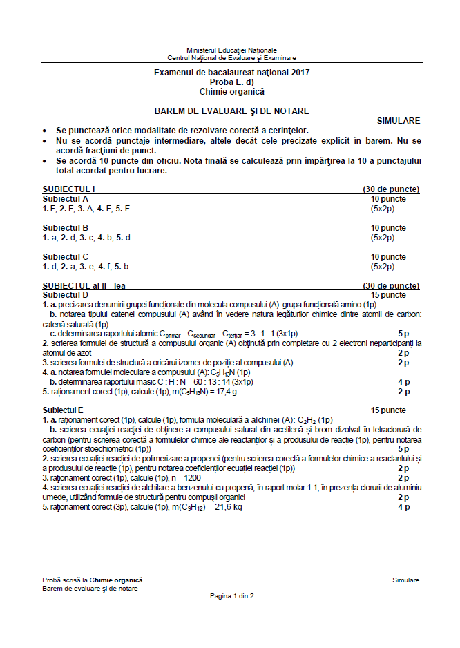 barem chimie organica