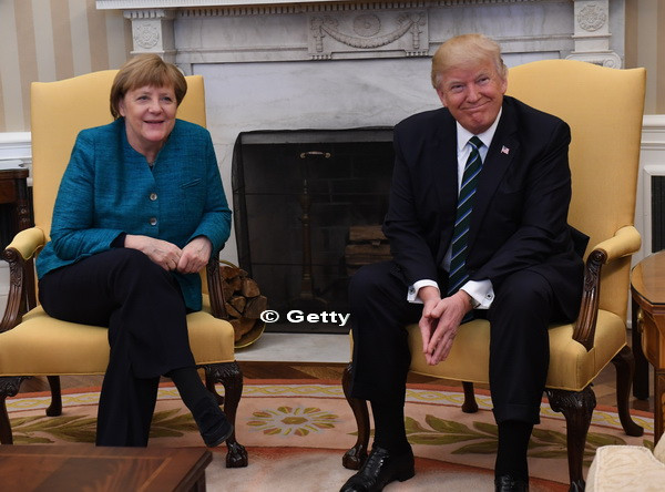 Angela Merkel s-a intalnit pentru prima data cu Donald Trump la Casa Alba. Moment stanjenitor in timpul discutiilor. VIDEO