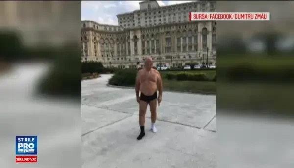 Scandalul din ALDE provoaca reactii bizare. Un lider de filiala s-a pozat in chiloti in fata Palatului Parlamentului