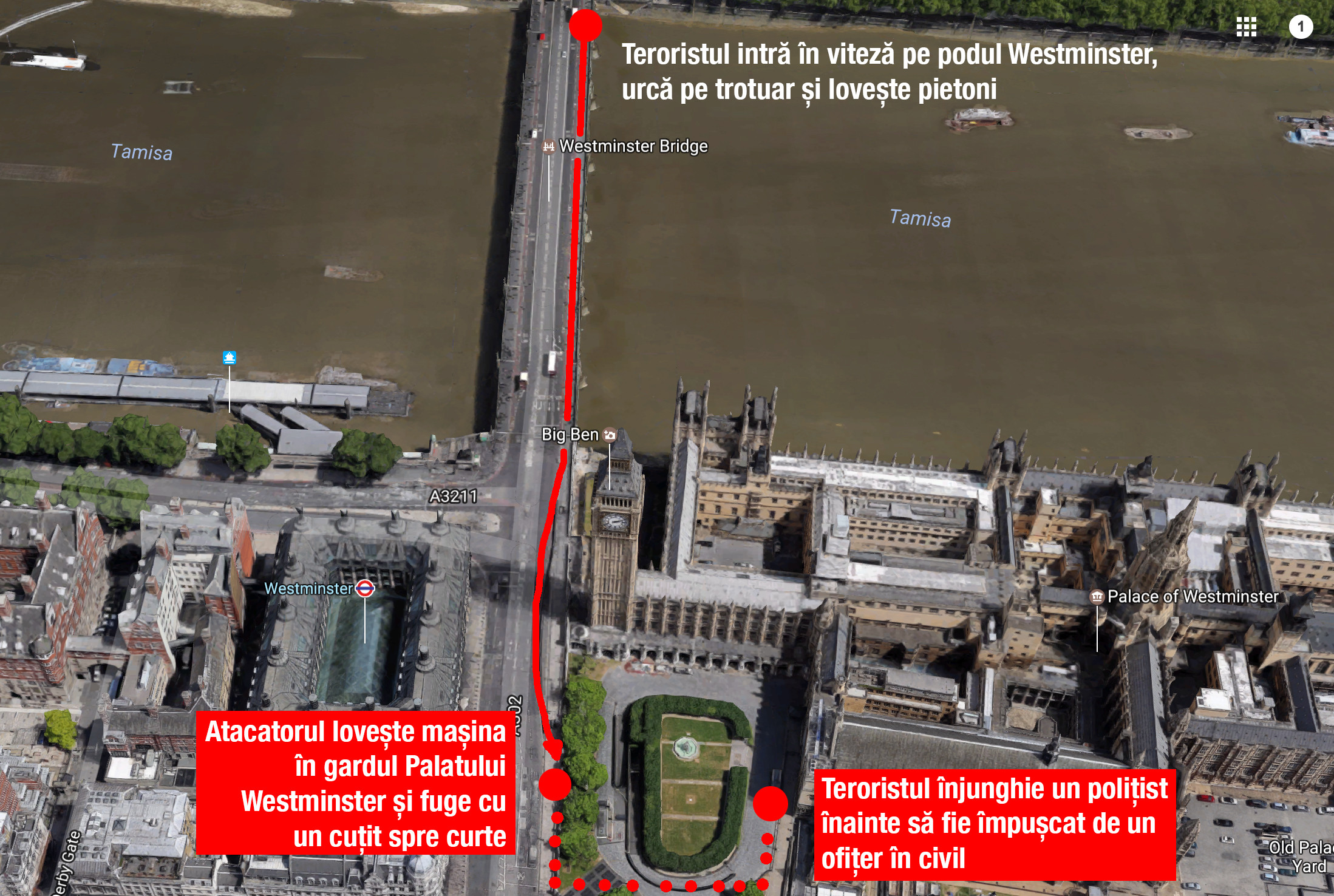 Atac terorist in Londra. Khalid Masood, autorul, a fost profesor de engleza. A patra victima a murit joi seara, la spital