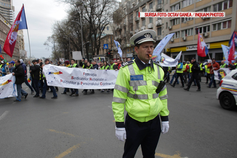 protest al politistilor in Capitala