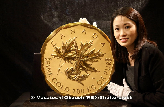 O moneda din aur, de 100 de kg si evaluata la 4 milioane de dolari, a fost furata dintr-un muzeu din Berlin