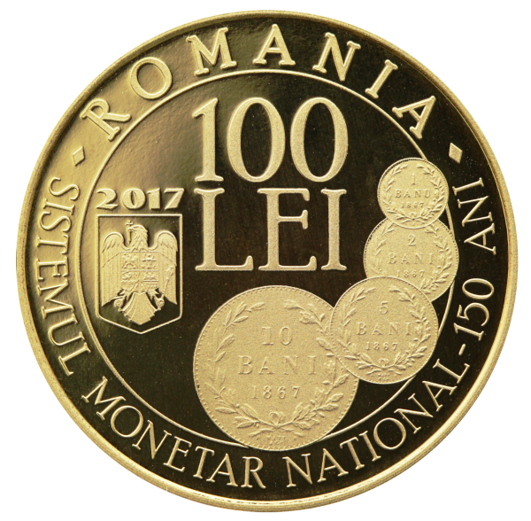 moneda de 100 de lei din aur