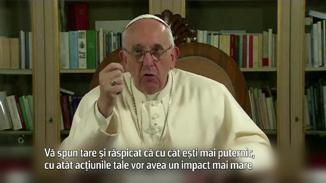 Papa Francisc, indemn la ajutorarea semenilor, in cadrul conferintei TED: “Puterea este ca si cum ai bea gin pe burta goala"