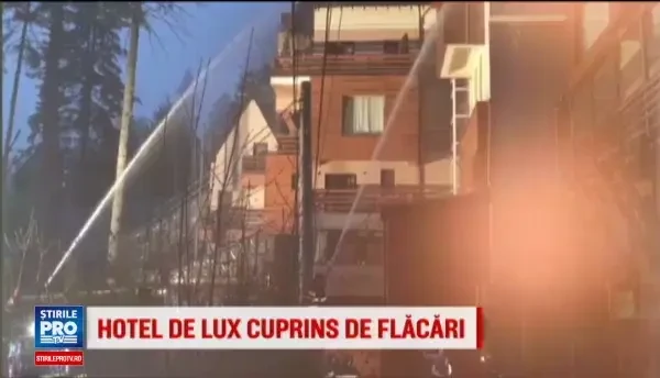 50 de turisti panicati dupa ce flacarile au cuprins un hotel de lux din Sinaia. Cat costa cazarea in camera cu semineu defect