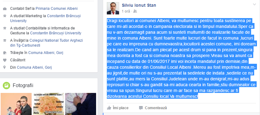 demisie primar Gorj