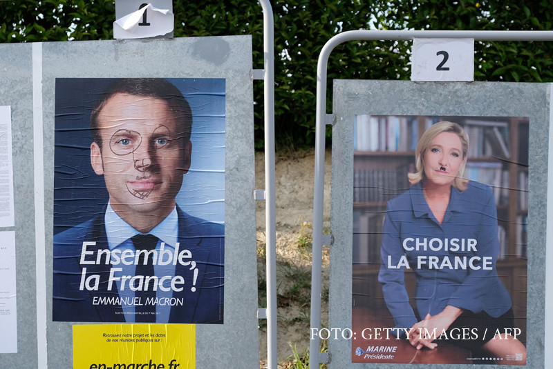 afise macron le pen alegeri franta