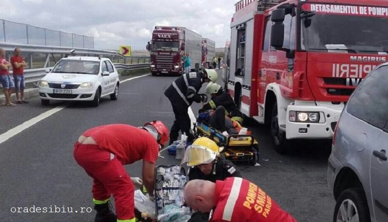 Un om a murit si unul a fost ranit intr-un accident pe Autostrada Sibiu-Orastie