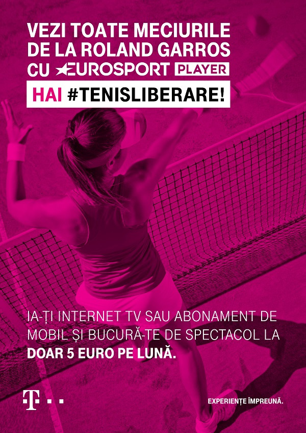 (P) Anul acesta Roland Garros se vede pe Eurosport Player, cu un abonament de mobil sau Internet TV de la Telekom
