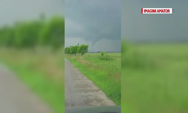 Fenomen meteorologic extrem, surprins in apropiere de localitatea Facaieni din Ialomita