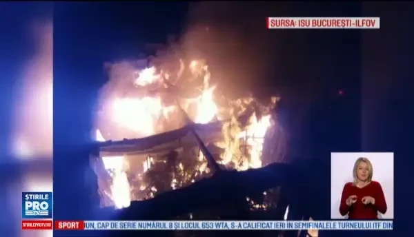 Zeci de km liniari de acte au ars in arhiva din Ilfov, cuprinsa de flacari. Pompierii se lupta cu focul de peste 12 ore