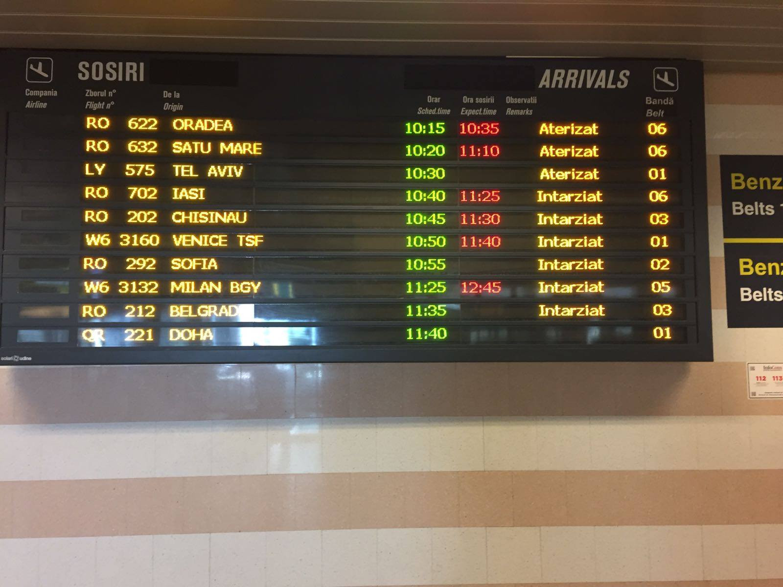 aeroport intarzieri