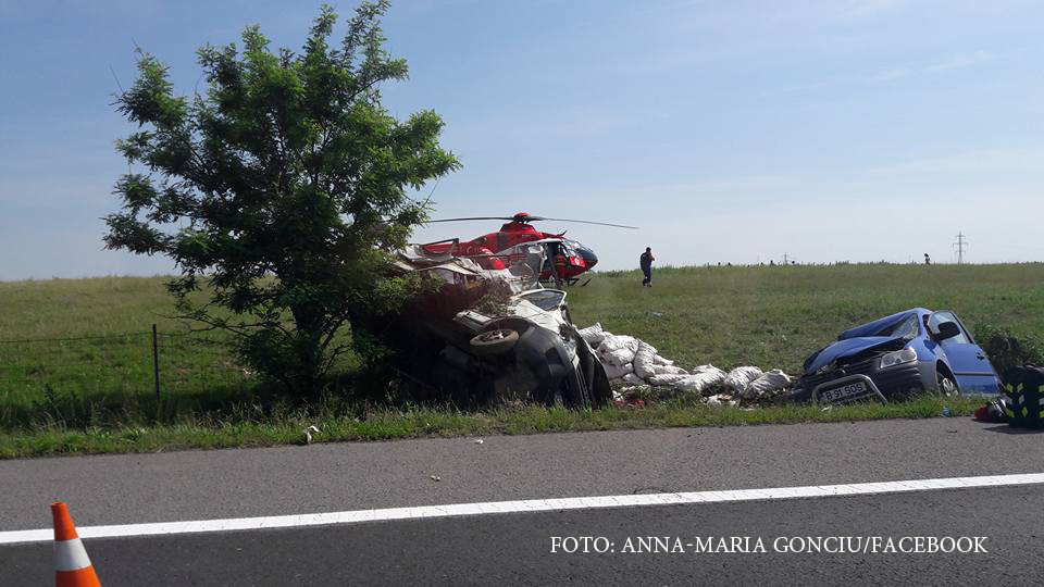 Accident pe Autostrada Soarelui, la kilometrul 58. Un elicopter SMURD a fost trimis de urgenta