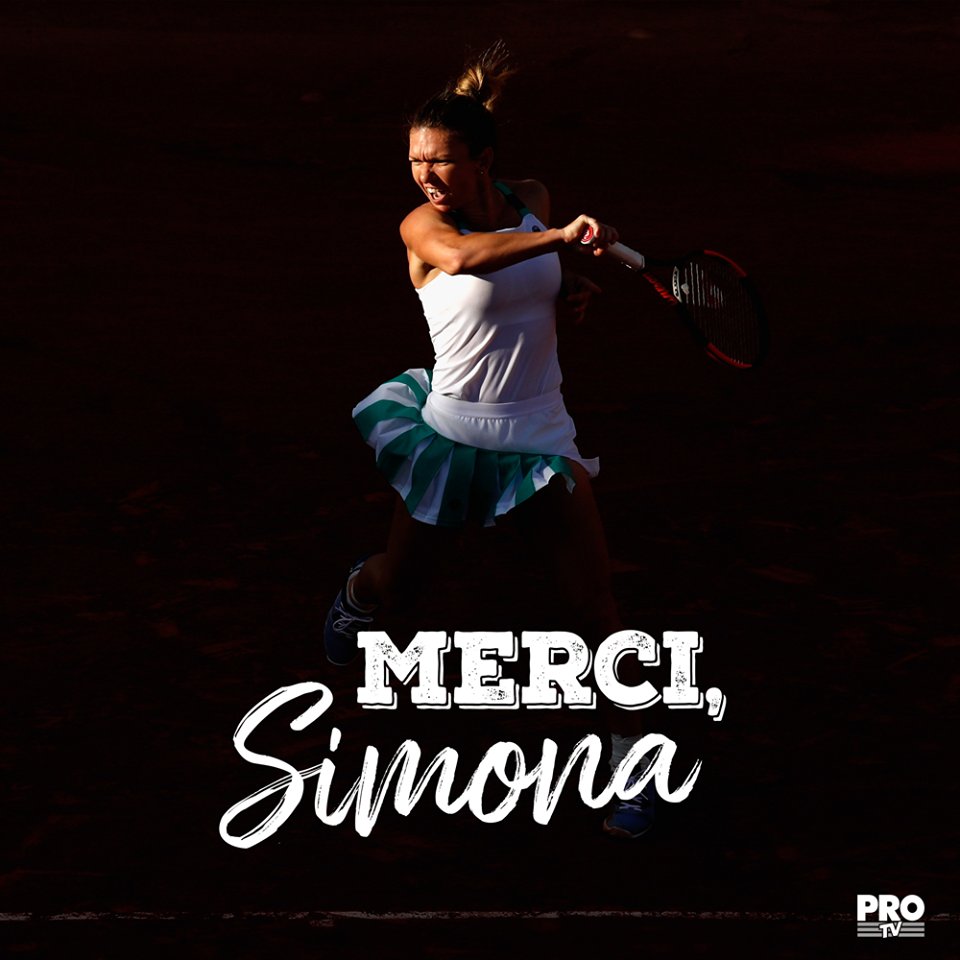 Lider de audienta absolut: 1.4 milioane de romani au urmarit-o pe Simona Halep la Pro TV, in finala de la Roland Garros