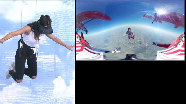 Realitatea Virtuala, la ICEE.fest. Persoanele au putut experimenta saltul in gol cu parasuta