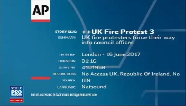 Lupte intre protestatari si fortele de ordine, dupa incendiul din Londra. Theresa May, evacuata de urgenta din zona