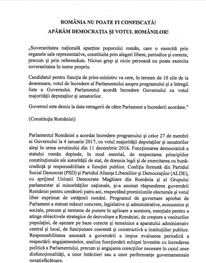 Text motiune cenzura