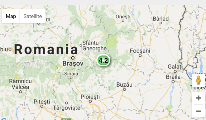 Cutremur cu magnitudinea de 4,2, sambata dimineata, in Romania