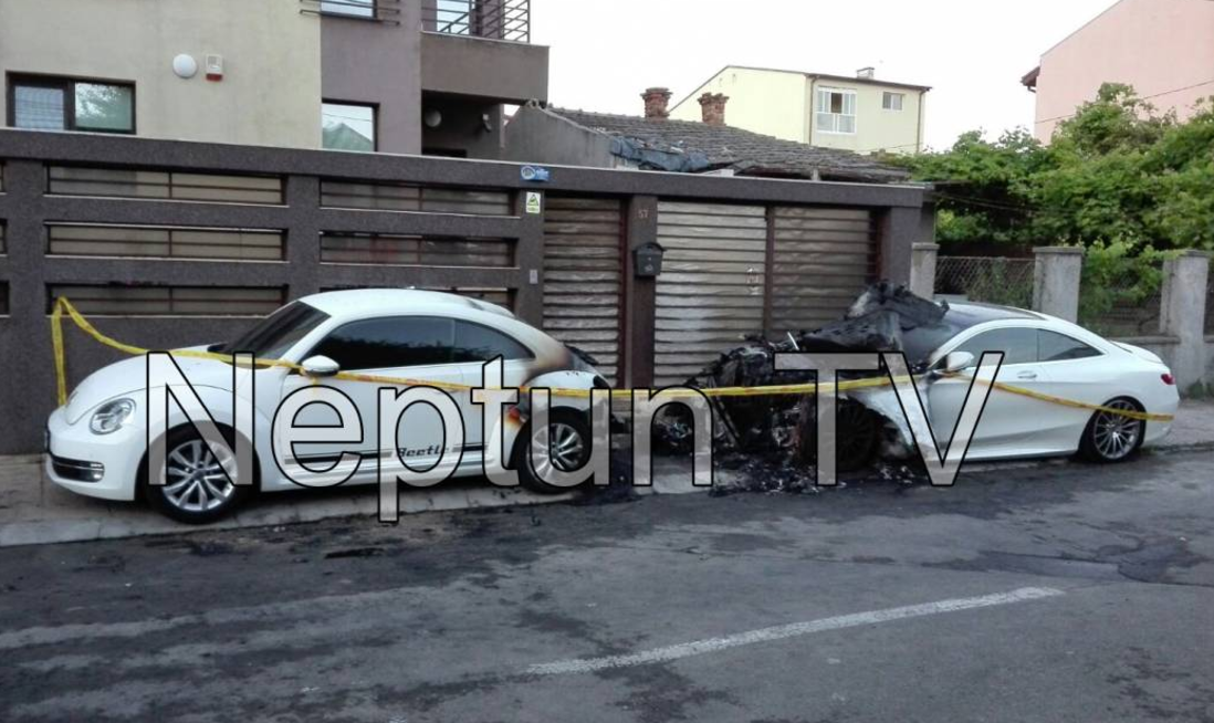 Reglare de conturi in Constanta. Un bolid de peste 100.000 de euro a fost incendiat noaptea. FOTO