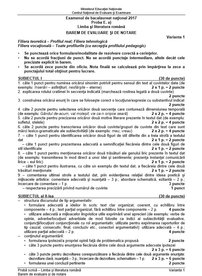 BAREM la romana, BAC 2017, profil REAL: