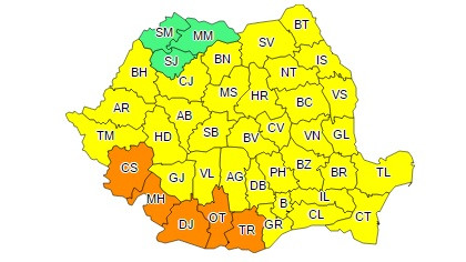 Vremea se schimba radical, iar de joi avem COD PORTOCALIU de canicula. Sambata, s-ar putea atinge o temperatura record