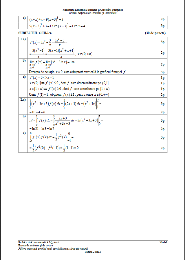 barem 2017 matematica model stiinte ale naturii 2