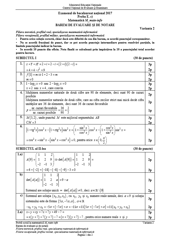 Matematica Informatica Barem