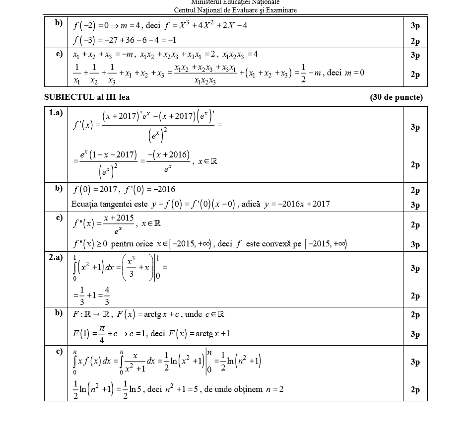 Matematica Stiintele Naturii, BArem