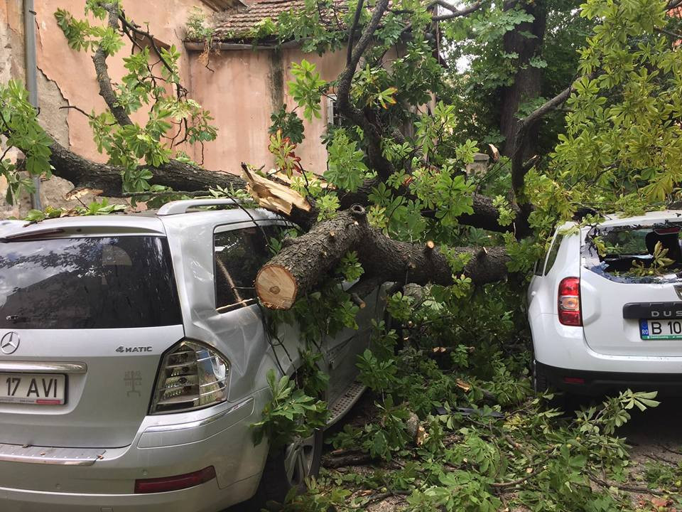Sute de localitati din zece judete, afectate de furtuna care a smuls sute de acoperisuri. Mai multi oameni au fost raniti