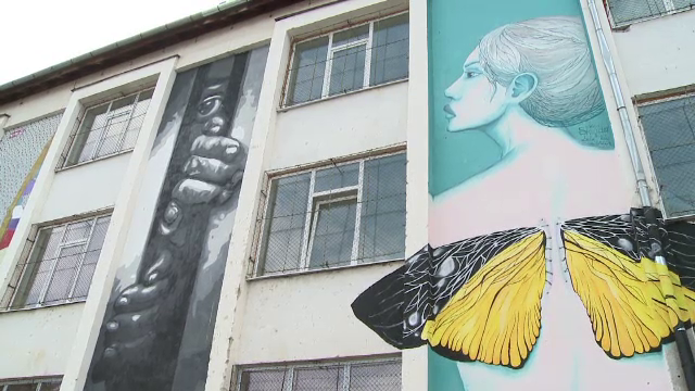 Zidurile gri din Sibiu, transformate in opere de mari dimensiuni, la a 3-a editie a Festivalului de Arta Stradala