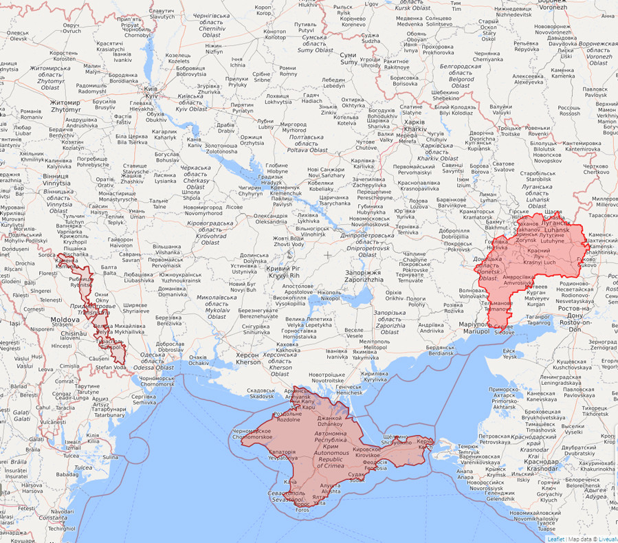 harta ucraina separatisti Crimeea