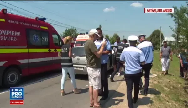 Accident in lant, cu 6 victime, intr-un sat din Arges. 4 adulti si 2 copii au primit ingrijiri medicale