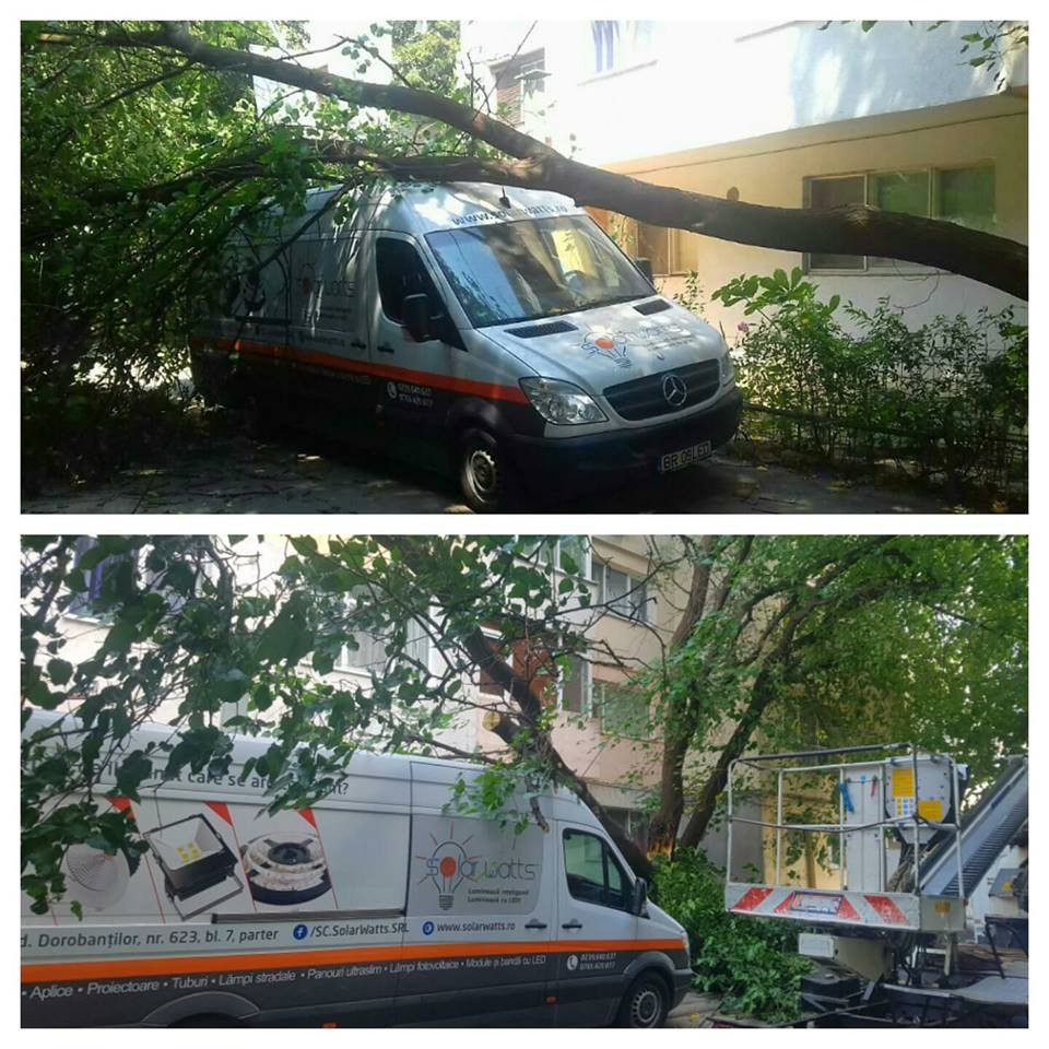 Patru persoane ranite, intre care o femeie in coma, in urma unei furtuni, la Braila. 40 de localitati nu au curent