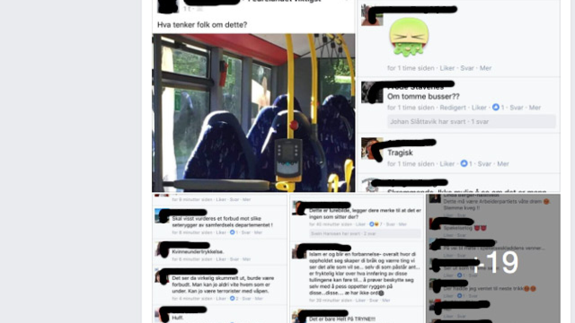 Au crezut ca scaunele goale din autobuz sunt musulmane care poarta burka. Cum s-au facut de ras nationalistii norvegieni