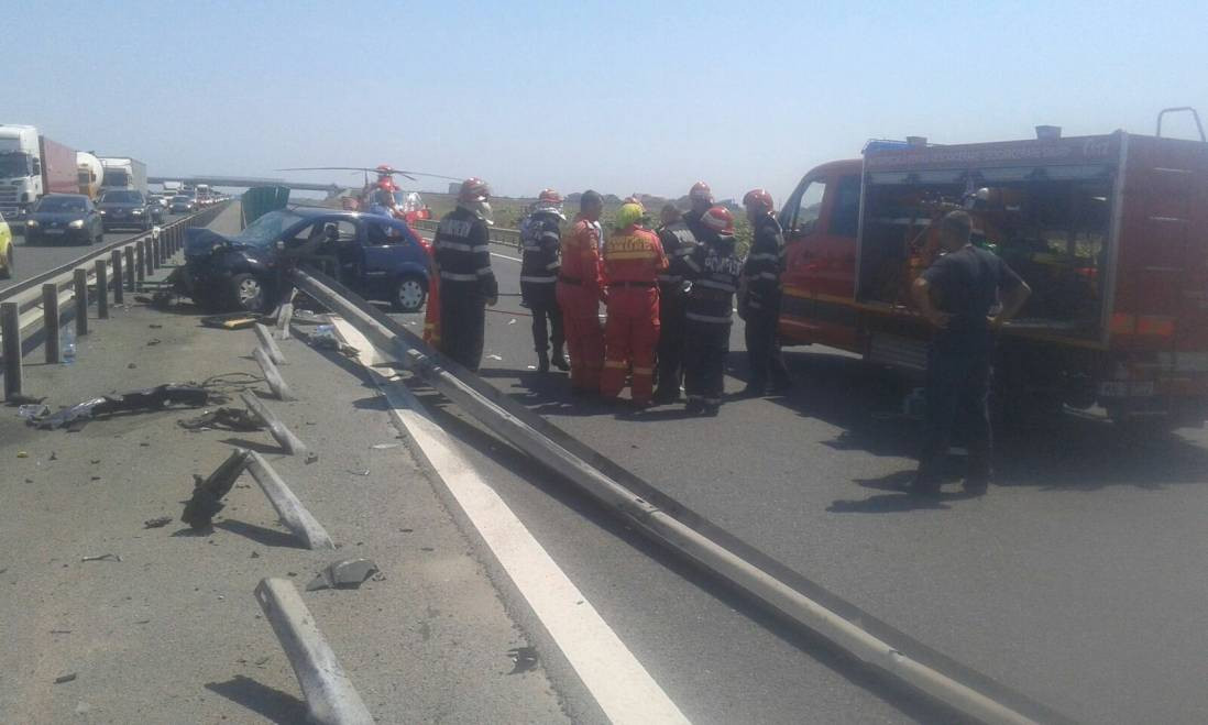 Femeia rănită în accidentul de pe A4 a murit la spital