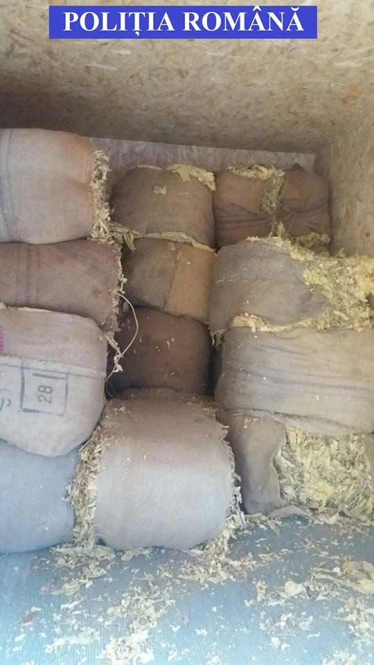 Peste o tonă de tutun, depistată de polițiștii din Călărași