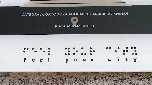 Prima placă în limbaj Braille, inaugurată în Cluj