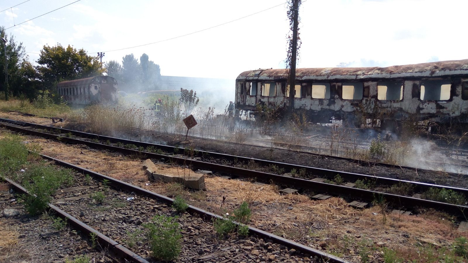 Incendiu puternic la un vagon din Gara Basarab din Capitală