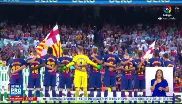 Moment de reculegere pe Camp Nou. Ce a apărut pe tricourile echipei Barcelona