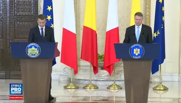 Declaratii de presa la Palatul Cotroceni: Emmanuel Macron si Klaus Ioahnnis