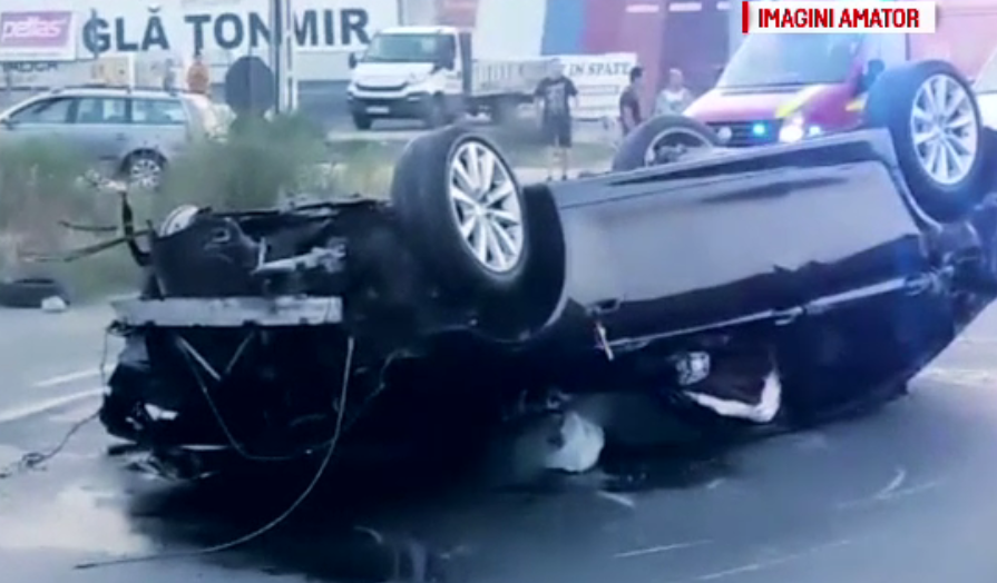 Noi detalii despre accidentul produs în Iași de un șofer care a ”zburat” peste parapet