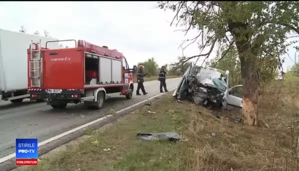 Un șofer din Arad s-a răsturnat luni cu autoturismul, iar marți l-a izbit de un copac