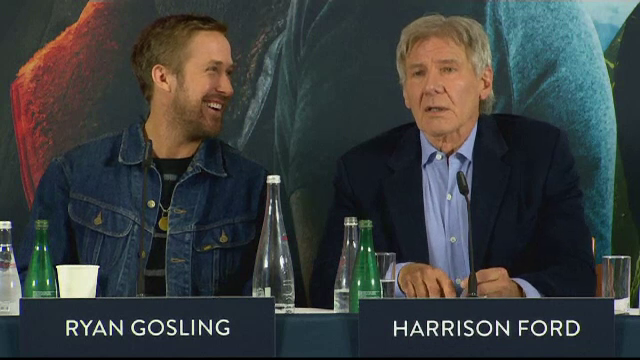 Harrison Ford și Ryan Gosling își promovează filmul "Vănătorul de recompense 2049"