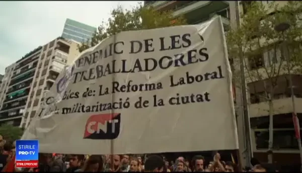 Proteste masive în Barcelona: peste 300.000 de persoane își strigă nemulțumirea
