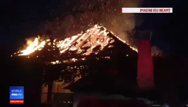 Incendiu uriaş la o gospodărie din Neamţ